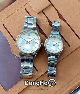 Đồng hồ Seiko Cặp (SUR468P1 - SUR474P1) Kính Sapphire - Quartz (Pin) Dây Kim Loại - Chính Hãng